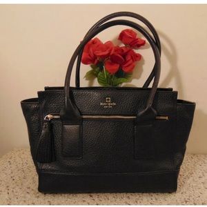 Kate Spade Black Pebbled Leather Southport Avenue Oden Tote Handbag Bag Linda
10